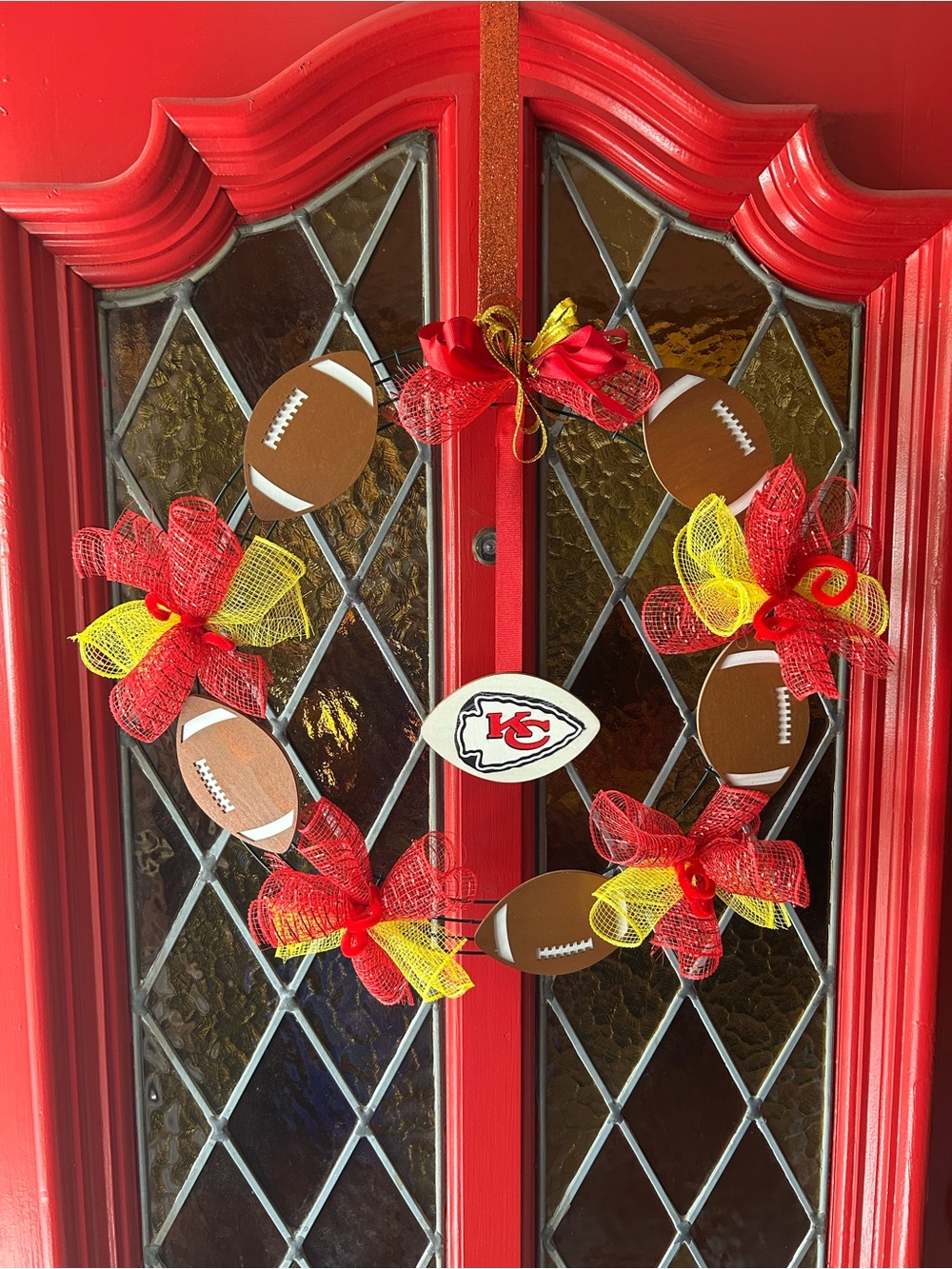 Kansas City Chiefs Wreath, Football Lover, Front Door, Man Cave, Tail gate